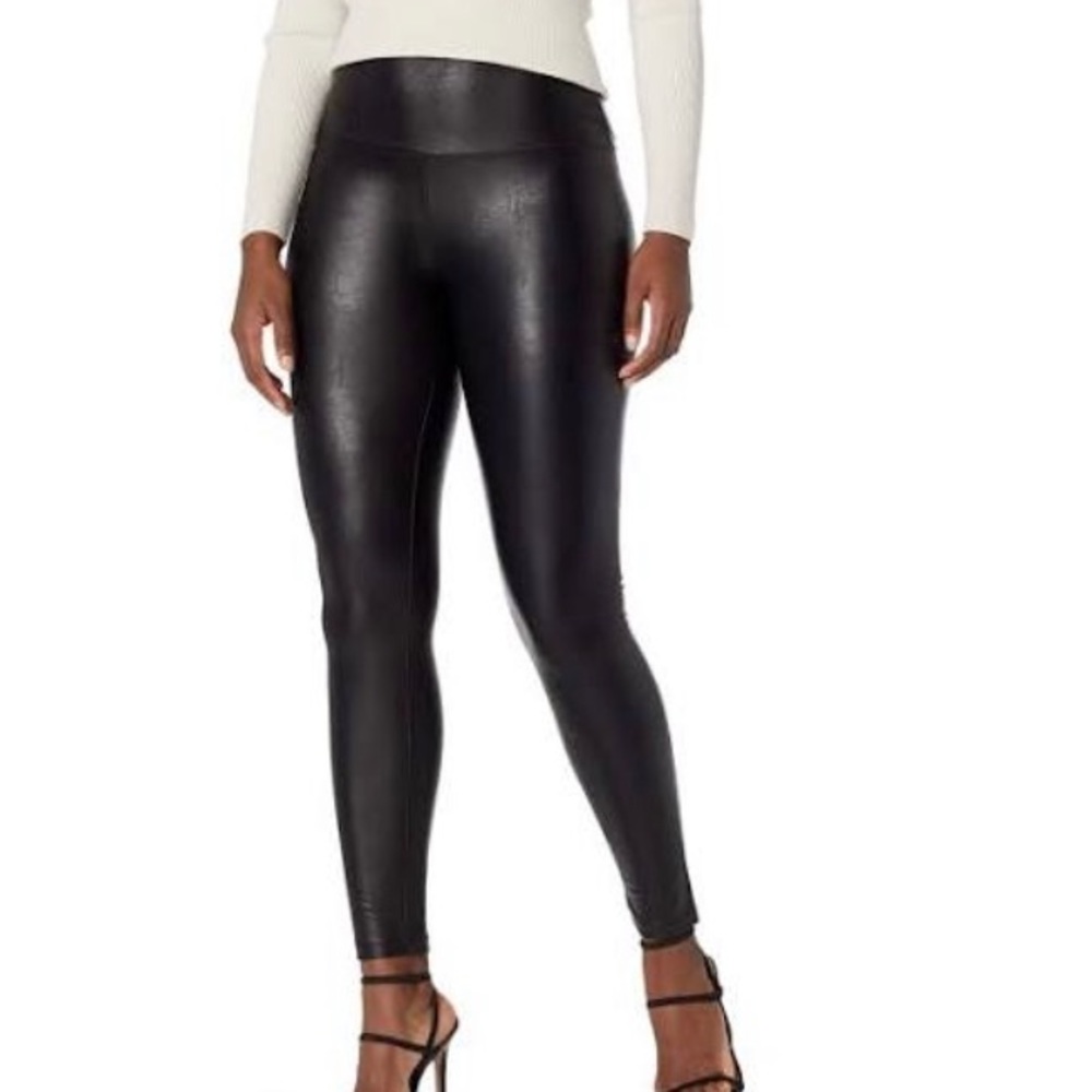 🌻 Fabrizio Gianni Leather Contrast Leggings